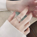 wholesale S925 silver fashionable cross-border Euro-American irregular geometric minimalist trendy niche design open ring-0-3