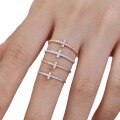 wholesale S925 Sterling Silver Red Moissanite Pave Ring, Simple and Fashionable Light Luxury Women's Ring, Versatile Band, Exquisitely Crafted-0-3