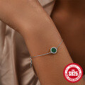 wholesale S925 Sterling Silver Classic Round Malachite and Diamond Accent Versatile Bracelet,-0-1