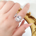 wholesale 925 Sterling Silver 4ct Zircon 8*10 Square Cut Ring for Women, Luxurious and Elegant Cross-border Silver Jewelry Wedding Ring-0-2