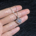 S925 Sterling Silver Moissanite Moving Heart Pendant Necklace Wholesale-0-1