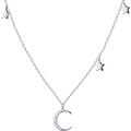 wholesale S925 silver choker necklace with inlaid diamond star and moon collarbone chain D3217-0-3