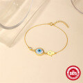 wholesale 925 Sterling Silver Hand Charm Evil Eye Blue Bead Creative BraceletINS-0-3