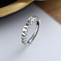 wholesale S925 Sterling Silver Hot Selling Heart Sutra Six-Character Mantra Ring Retro INS Trendy Fashion Influencer Index Finger Ring for Women-0-0