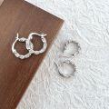 wholesale S925 Sterling Silver Twisted Rope Earrings for Women, Summer Xiaohongshu Viral Trendy Personalized Elegant Stud Earrings-0-1