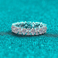 S925 Silver Full Moissanite Women's Ring, Hollow Design, Elegant and Simple-0-4