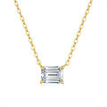14K Gold Plated 925 Silver Emerald Pendant Necklace with Moissanite-0-3