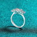S925 Sterling Silver Moissanite Women's Ring, Minimalist Starry Design Adjustable Band-0-1