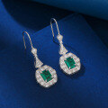 wholesale S925 Sterling Silver Ear Hook New Style Emerald Gemstone Earrings for Women Wholesale Factory-0-3
