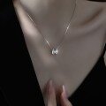 wholesale S925 Sterling Silver Full Diamond Letter H Necklace, Super Ethereal Niche Design High-End Sense Luxury Minimalist Collarbone Chain-0-3