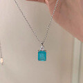 wholesale S925 Silver New Paraíba Pendant for Women 8*10 Necklace, Hot Selling Fashion Live Stream Item in Europe and America-0-1