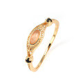 wholesale S925 Gold-Plated Silver Light Luxury Jewelry Orange Moonstone/Smoky Quartz Women's Ring Factory Wholesale-0-0