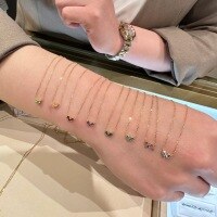 wholesale S925 Sterling Silver Japanese-style Light Luxury Double-sided Heart Birth Month Gemstone Necklace, Mini Heart-shaped Collarbone Chain-August Peridot