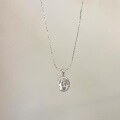 wholesale S925 Sterling Silver French Style Sparkling Violet Ice Flower Zircon Oval Pigeon Egg Pendant Full Diamond Collarbone Chain Multiple Styles-0-3