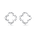 wholesale 925 Sterling Silver Hollowed-out Four-leaf Clover Necklace Set with Ins Light Luxury High-end Earrings, Bracelet, and Ring Jewelry for Women-0-5