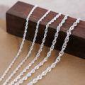 wholesale 999 Sterling Silver Maker's Square Ripple Chain Necklace for Women, Collarbone Chain, Thin Chain, Braided Plain Chain Necklace, Live Streaming Hit-0-3
