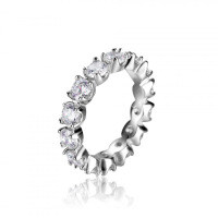 S925 Silver Full Moissanite Ring, Women's Stackable Tail Ring Factory Direct Live-Approximately 420 points (set with moissanite)  US size 7