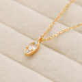 wholesale S925 silver plated with 14K gold, Japanese-style minimalist, sandblasted design, white crystal + white zircon necklace-0-2