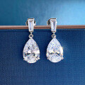 wholesale Metal Material S925 Sterling Silver, Zhu Zhifan Jewelry New Drop Pear-shaped Stud Earrings Simulated Diamond Earrings Hot Selling Export Style-0-0