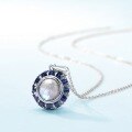 wholesale S925 Sterling Silver Plated White Gold, Japanese Minimalist Elongated Labradorite Pendant, Fresh and Elegant Necklace, Dropshipping for Autumn and Winter New Collection-0-2