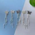 wholesale S925 silver butterfly bead tassel pendant DIY crystal bracelet necklace string braided cord silver jewelry accessories drop-0-3