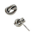 wholesale S925 Sterling Silver AE1043 Korean Style Knot Retro Distressed Personality Single Knot Earrings for Women-0-4