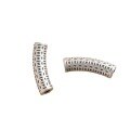 wholesale 999 Sterling Silver Bamboo Joint Curved Tube Accessories Large Hole Bracelet Pure Silver Coin Bracelet DIY Woven Bracelet Spacer Beads-0-4