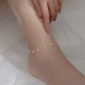 wholesale S925 Silver Pearl Tassel Anklet Korean Style Minimalist Fresh and Elegant Adjustable Foot Jewelry S4755-0-1