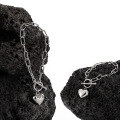 wholesale Silver 703OT Chain Link Heart Bracelet for Women, High-end Minimalist Small Batch Design, Unique Ins Style Wholesale Jewelry-0-1