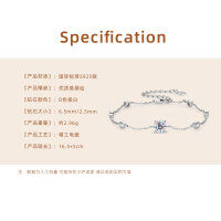 S925 Sterling Silver Four-Leaf Clover Moissanite Bracelet for Women-Four-claw star-patterned bracelet [White Gold  925 Silver]