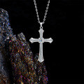 S925 Sterling Silver Cross Pendant Necklace, Moissanite Christmas Wholesale-0-1