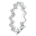 S925 Sterling Silver Moissanite Wave Full Diamond Stackable Minimalist Ring-0-3