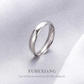 wholesale S925 Sterling Silver Cross-Border Drop Shipping Couple's Plain Band Ring Set, Unisex Fashion Versatile Index Finger Ring-0-0