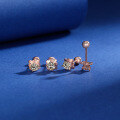 wholesale S925 Sterling Silver Rose Gold Plated Ear Studs, Japanese and Korean Style Small Fresh Earrings for Women, Versatile Accessories Wholesale-0-0