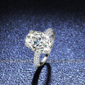S925 Silver 8-Carat Oval Moissanite Ring with Luxurious Setting-0-2