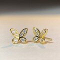 wholesale 925 Sterling Silver D Color Moissanite Stud Earrings Women Phantom Butterfly Same Style Moissanite Silver Earrings European and American Cross-Border Wholesale Bestseller-0-3