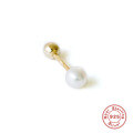wholesale S925 Sterling Silver Minimalist Pearl Threaded Cartilage Ear Stud, a Popular Cross-Border Trendy Creative Single Earring in Japan and Korea-0-4