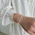 wholesale 925 Sterling Silver Hot-selling in Japan and Korea Women's Natural Freshwater Pearl Bracelet with H Letter Pendant Exquisite Design-0-3