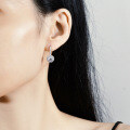 S925 Silver Moissanite Earrings, Luxury Round Setting, Factory Direct Wholesale-0-3