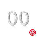 wholesale S925 Sterling Silver Double Row Diamond Inlaid Minimalist Fashion Ear Hoops,-0-14