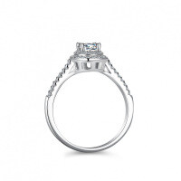 Sterling Silver 1-Carat Moissanite Women's Wedding Ring, Luxury Bezel-Set.-50 points (Moissanite)  No. 14