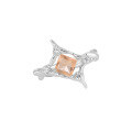 wholesale S925 Sterling Silver 963 Square Inlaid Diamond Star Ring for Women, High-End Sense, Small and Unique, Ins Luxury Openable Silver Ring-0-5