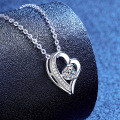 S925 Sterling Silver Moissanite Heart Pendant Necklace, Amazon Hot-Selling Wholesale-0-0