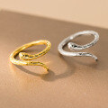 wholesale S925 Sterling Silver Fresh and Sweet Ins Style Small and Unique Design Textured Small Snake Ring R02797-0-0