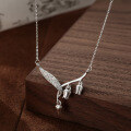 wholesale S925 Sterling Silver Elegant Orchid Flower Necklace for Women, Luxury High-End Fashion Versatile Collarbone Chain, Gift for Girlfriend-0-2