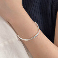 wholesale S925 Sterling Silver Double-Layer Twisted Bangle Women's Korean Dongdaemun New Hot Seller Heavy Duty Minimalist Style Bracelet-0-2
