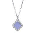 wholesale S925 silver minimalist four-leaf clover lucky necklace for women, trendy niche-0-11