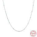 wholesale 18K Gold Plated S925 Sterling Silver Simple Layering Bean Necklace, Versatile Collarbone Chain-0-3