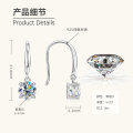 S925 Sterling Silver 1-Carat Moissanite Simple Earrings for Women-0-4