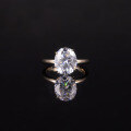 wholesale 9/10/14/18k Gold Minimalist Egg-Shaped 5ct Moissanite Engagement Ring with Certificate-0-0